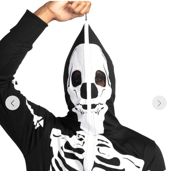 Tipsy Elves Mens Skeleton Costume Onesie Jumpsuit - XXXL - Brand New - Picture 3 of 4